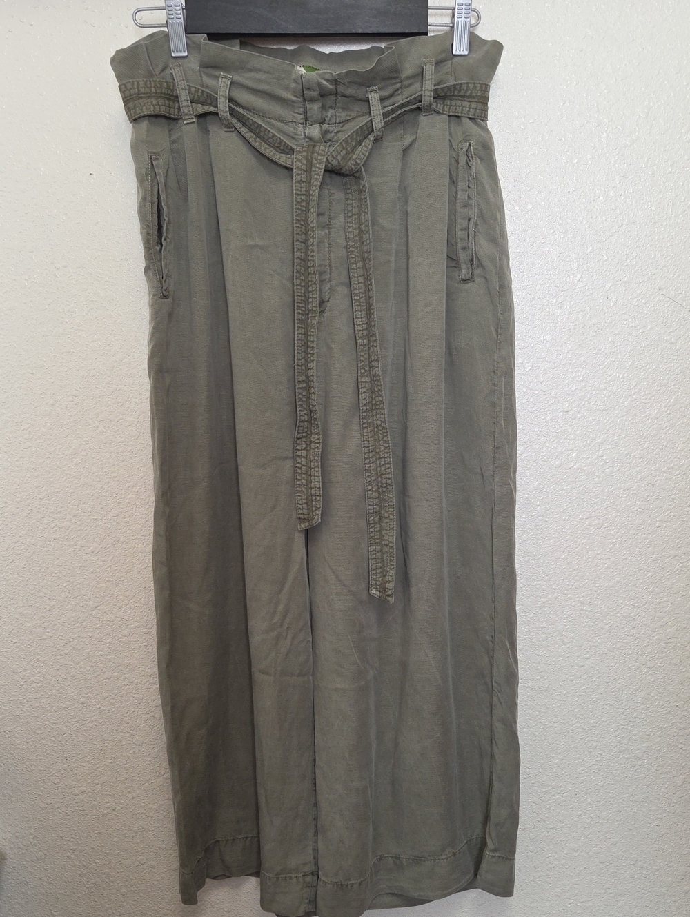 Anthropologie Olive High Waist Pants With Belt